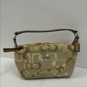 Y2K Coach Brown and Tan Signature Shoulder Bag